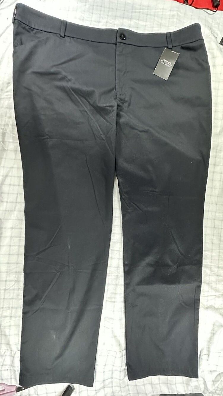 Lee Plus Women's 24W Long Straight Leg Pants - Black Wrinkle Free Mid Rise